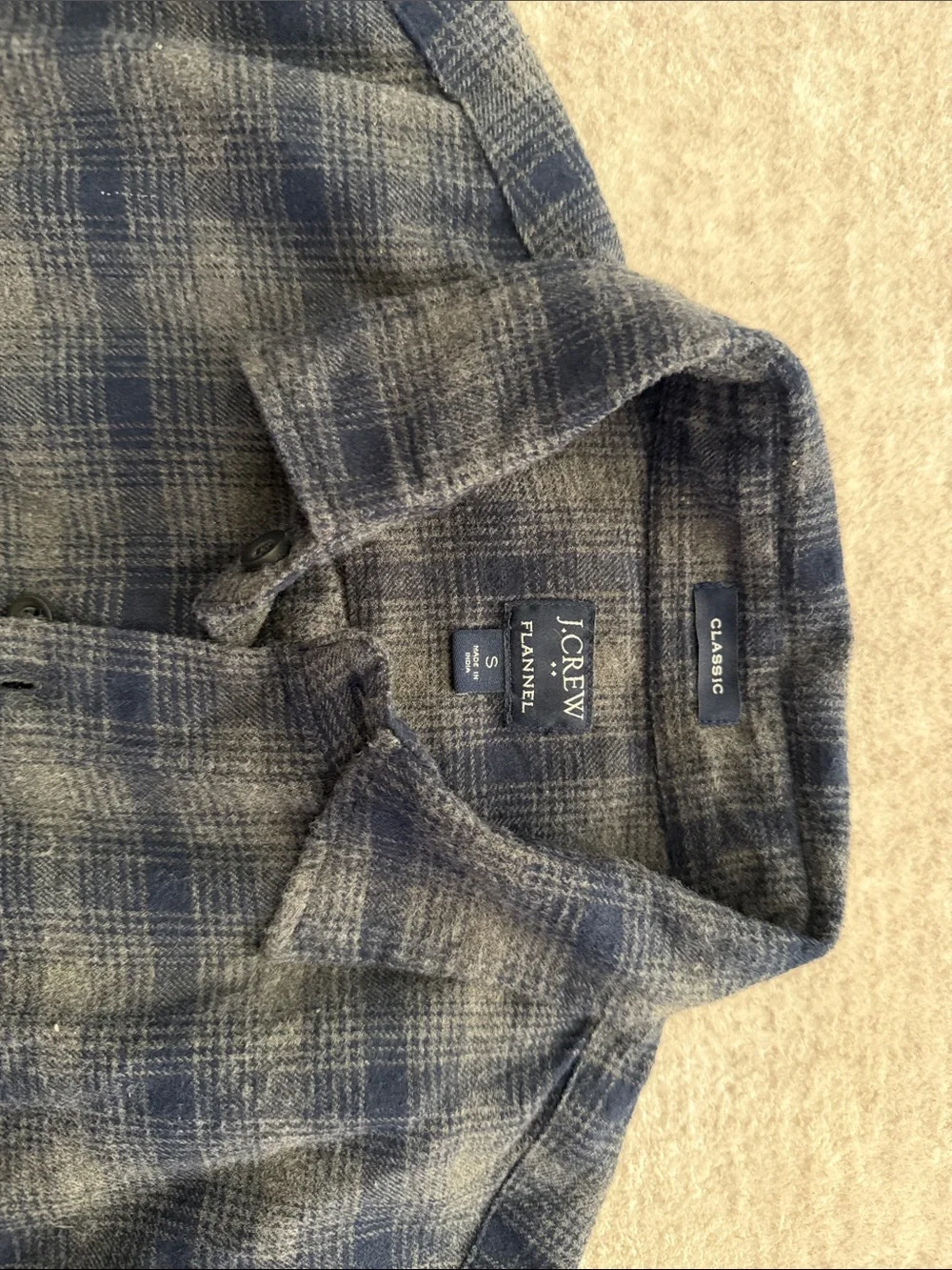 J. Crew Blue Gray Plaid Long-Sleeve Button-Down Shirt